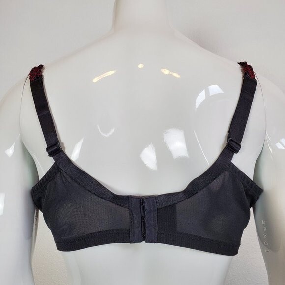 Cacique Red and Black Lace Underwire Bra 40DD - Picture 4 of 8